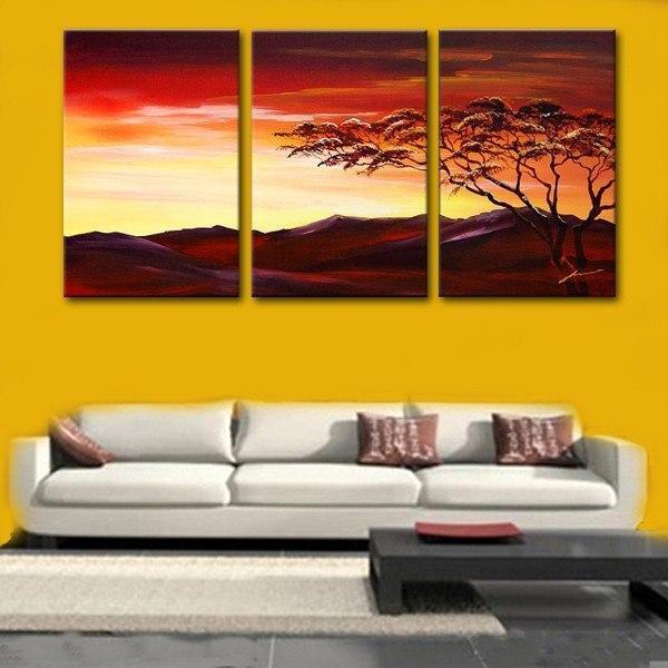 Landscape Painting, Forest Tree Painting, Canvas Art Painting, 3 Piece Wall Art-ArtWorkCrafts.com