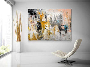 Huge Modern Wall Art Painting, Large Contemporary Abstract Artwork, Acrylic Painting for Living Room-ArtWorkCrafts.com