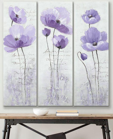 Purple Flower Painting, Abstract Flower Paintings, Bedroom Wall Art Painting, Modern Paintings-ArtWorkCrafts.com