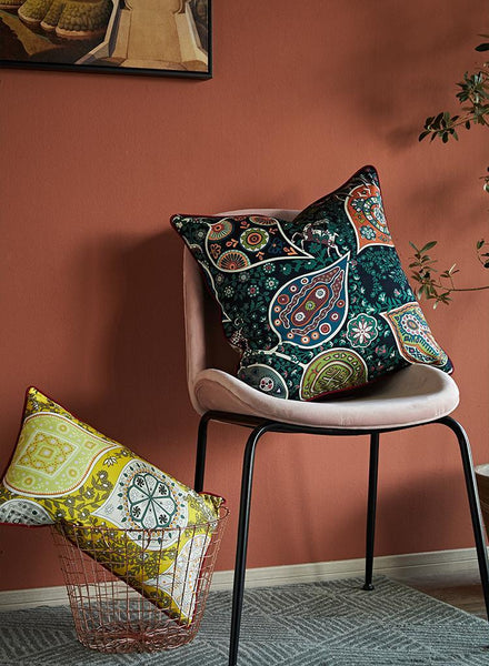 Leaves Pattern Cotton Pillow Cover, Home Decorative Throw Pillow, Sofa Pillows, Home Decoration-ArtWorkCrafts.com