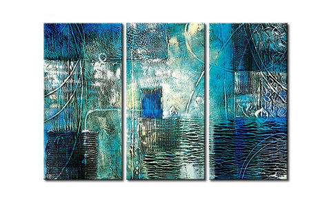Texture Painting, Contemporary Art Painting, 3 Piece Wall Painting, Modern Acrylic Paintings, Bedroom Wall Art-ArtWorkCrafts.com