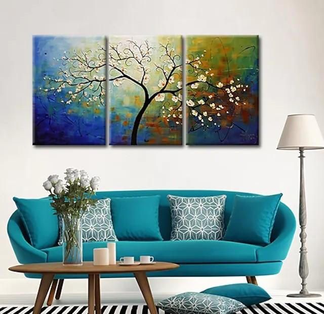 Heavy Texture Painting, Acrylic Painting for Bedroom, Tree of Life Painting, Palette Knife Painting, Simple Painting Ideas-ArtWorkCrafts.com