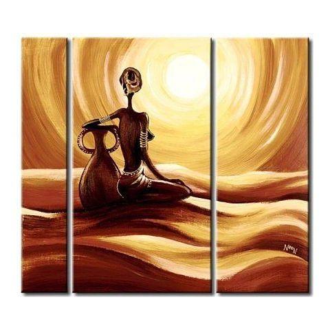African Woman Painting, Bedroom Wall Art Paintings, Large Painting for Sale, Acrylic Canvas Paintings-ArtWorkCrafts.com