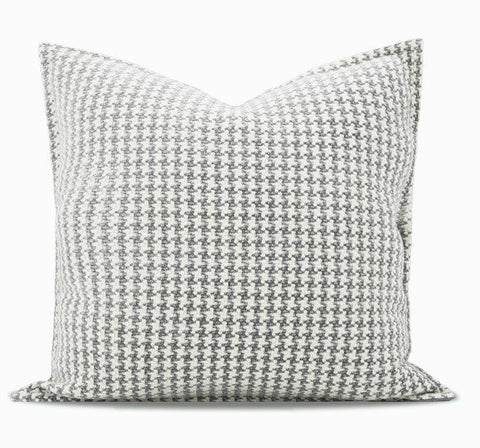 Gray Chequer Modern Sofa Pillows, Large Decorative Throw Pillows, Contemporary Square Modern Throw Pillows for Couch, Abstract Throw Pillow for Interior Design-ArtWorkCrafts.com