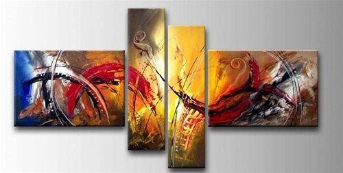 4 Piece Wall Art Paintings, Modern Contemporary Painting, Paintings for Living Room, Large Painting Above Bed, Acrylic Painting on Canvas-ArtWorkCrafts.com