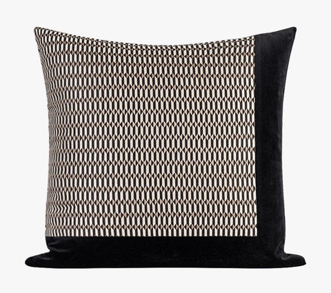 Abstract Contemporary Throw Pillow for Living Room, Black Decorative Throw Pillows for Couch, Large Modern Sofa Throw Pillows-ArtWorkCrafts.com