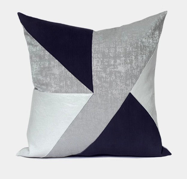 Decorative Modern Pillows for Couch, Blue Grey Modern Sofa Pillows Covers, Modern Sofa Cushion, Decorative Pillows for Living Room-ArtWorkCrafts.com