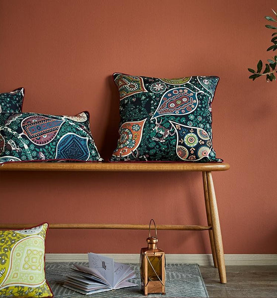 Leaves Pattern Cotton Pillow Cover, Home Decorative Throw Pillow, Sofa Pillows, Home Decoration-ArtWorkCrafts.com