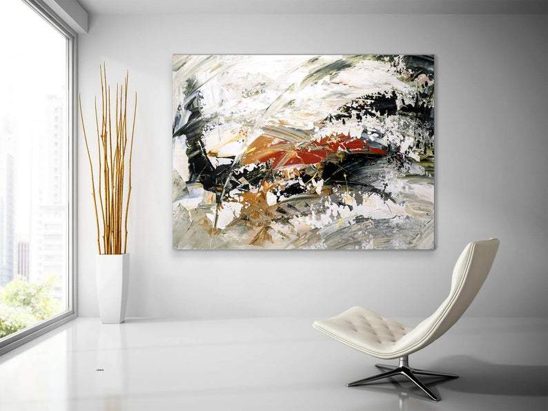 Extra Large Paintings, Abstract Acrylic Painting, Living Room Wall Painting, Modern Abstract Art-ArtWorkCrafts.com