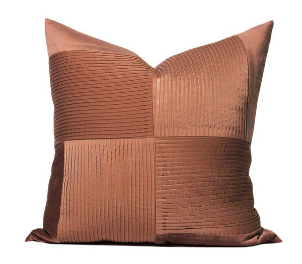 Large Modern Sofa Pillows, Decorative Modern Pillows for Couch, Brick Red Modern Pillows for Living Room, Contemporary Throw Pillows-ArtWorkCrafts.com