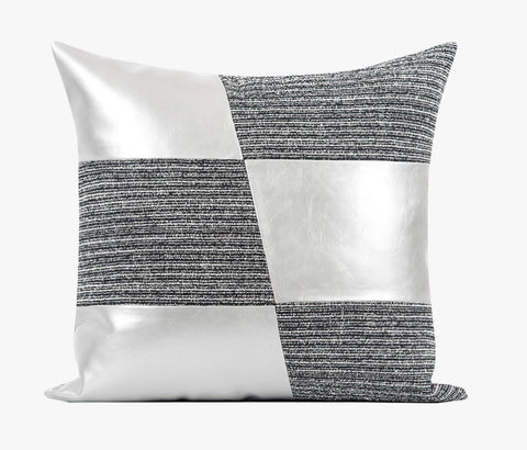 Abstract Contemporary Throw Pillow for Living Room, Grey Decorative Throw Pillows for Couch, Large Modern Sofa Throw Pillows-ArtWorkCrafts.com