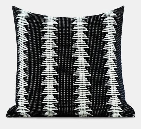 Large Modern Sofa Pillow Covers, Black and White Pattern Contemporary Square Modern Throw Pillows for Couch, Simple Throw Pillow for Interior Design-ArtWorkCrafts.com