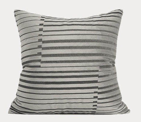 Large Modern Decorative Pillows for Sofa, Geometric Contemporary Square Pillows for Interior Design, Gray Modern Throw Pillows for Couch-ArtWorkCrafts.com