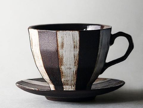 Cappuccino Coffee Mug, Latte Coffee Cup, Tea Cup, Pottery Coffee Cups, Ceramic Coffee Cup, Coffee Cup and Saucer Set-ArtWorkCrafts.com