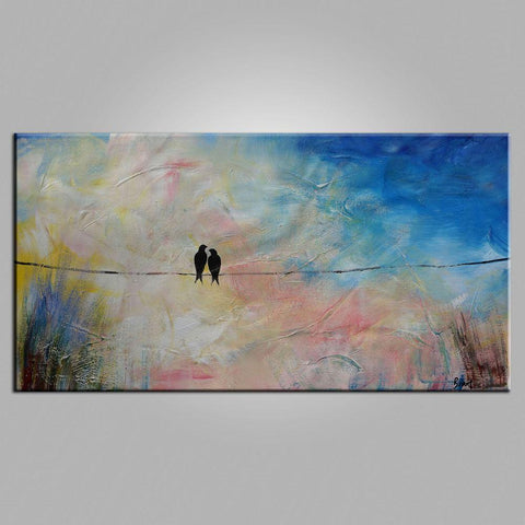 Abstract Art, Love Birds Painting, Modern Art, Contemporary Art, Art for Sale, Buy Abstract Painting-ArtWorkCrafts.com