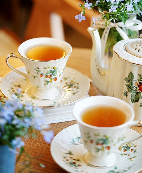 Beautiful British Tea Cups, Elegant Bone China Porcelain Tea Cup Set, Traditional English Tea Cups and Saucers, Unique Ceramic Coffee Cups-ArtWorkCrafts.com