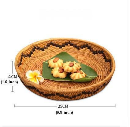 Indonesia Hand Woven Storage Basket, Natural Fiber Decorative Baskets, Small Rustic Food Basket-ArtWorkCrafts.com