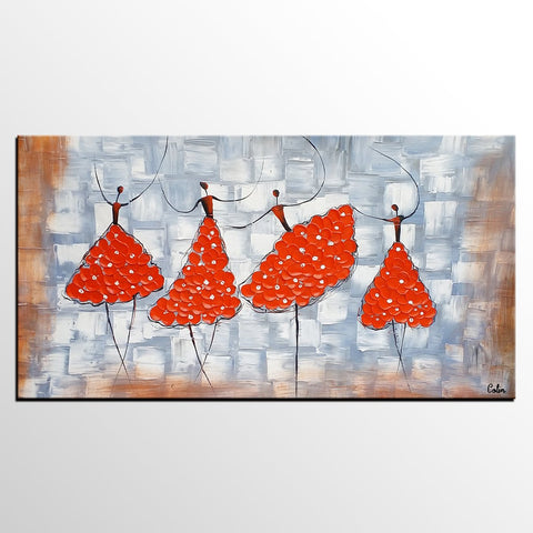 Contemporary Wall Art Ideas, Ballet Dancer Painting, Acrylic Canvas Painting, Buy Art Online, Abstract Painting for Dining Room-ArtWorkCrafts.com