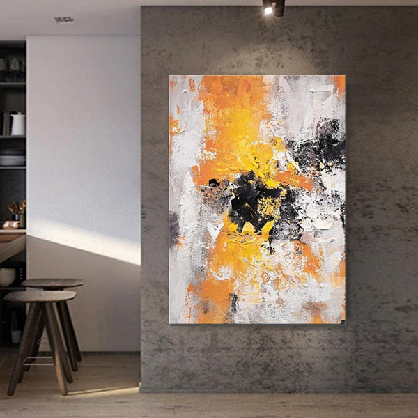 Abstract Acrylic Paintings for Living Room, Modern Contemporary Artwork, Buy Paintings Online, Heavy Texture Canvas Art-ArtWorkCrafts.com
