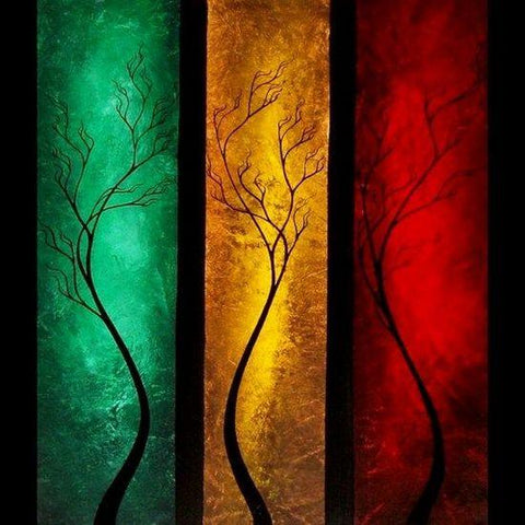 Hand Painted Canvas Painting, Tree Painting Acrylic, Abstract Painting Acrylic, Tree Paintings, Bedroom Wall Art Ideas, Hand Painted Canvas Art-ArtWorkCrafts.com