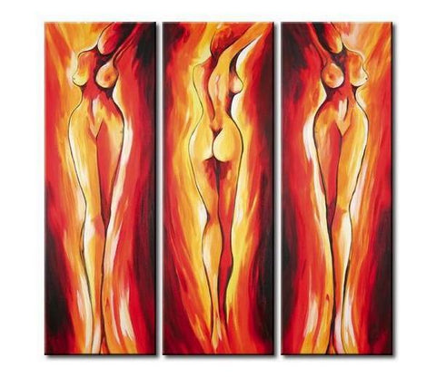 Abstract Figure Painting, Acrylic Canvas Paintings, Modern Wall Art Painting, Modern Contemporary Paintings-ArtWorkCrafts.com