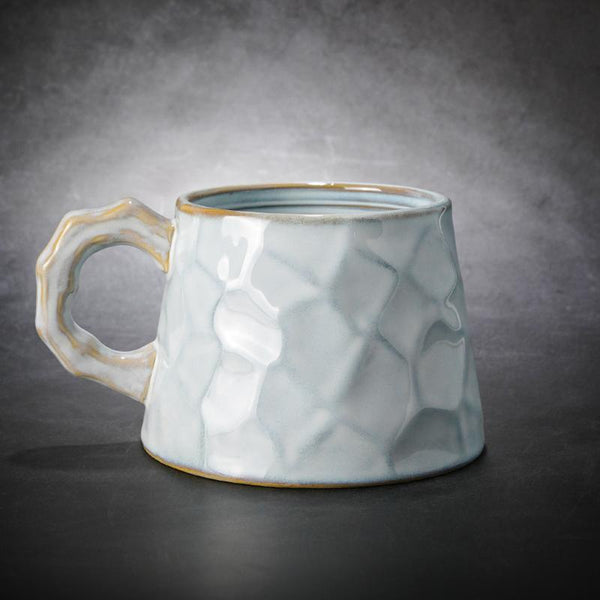 Large Capacity Coffee Cups, Large Tea Cup, Large Pottery Coffee Cup, White Ceramic Coffee Mug, Black Coffee Cup-ArtWorkCrafts.com