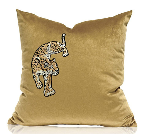 Contemporary Throw Pillows, Cheetah Decorative Cushion, Modern Sofa Pillows, Decorative Pillows for Living Room-ArtWorkCrafts.com