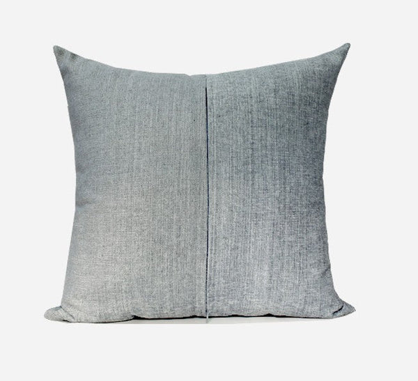 Grey Blue Decorative Throw Pillow for Couch, Large Square Pillows, Modern Sofa Pillows, Simple Modern Throw Pillows for Couch-ArtWorkCrafts.com
