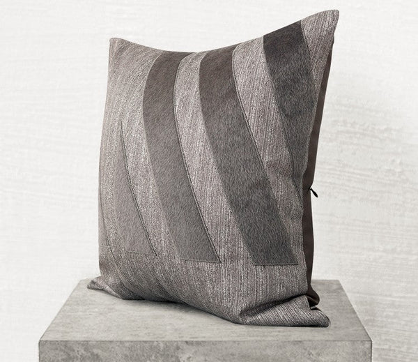Modern Gray Throw Pillows for Couch, Decorative Throw Pillows, Modern Sofa Pillows, Simple Modern Throw Pillows for Living Room-ArtWorkCrafts.com