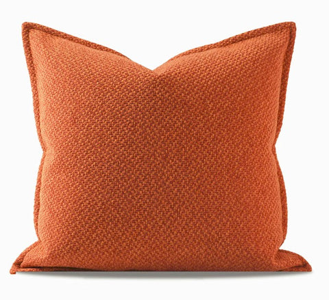 Orange Square Modern Throw Pillows for Couch, Large Contemporary Modern Sofa Pillows, Simple Decorative Throw Pillows, Large Throw Pillow for Interior Design-ArtWorkCrafts.com