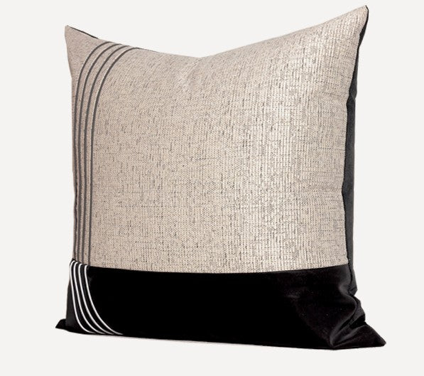 Black Grey Modern Sofa Pillows, Modern Pillows for Living Room, Decorative Modern Pillows for Couch, Contemporary Throw Pillows-ArtWorkCrafts.com