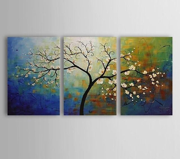 Heavy Texture Painting, Acrylic Painting for Bedroom, Tree of Life Painting, Palette Knife Painting, Simple Painting Ideas-ArtWorkCrafts.com