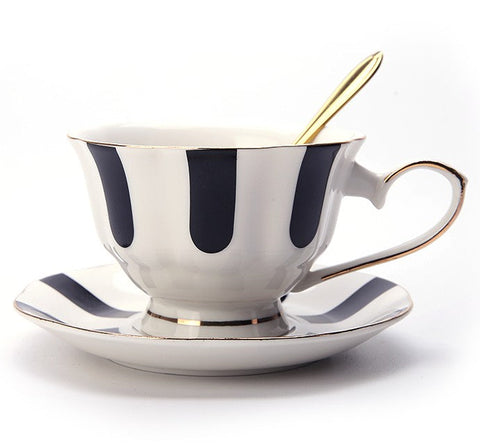 Elegant Ceramic Coffee Cups, Beautiful British Tea Cups, Unique Porcelain Cup and Saucer, Creative Bone China Porcelain Tea Cup Set-ArtWorkCrafts.com