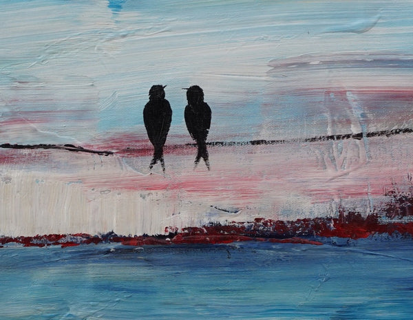 Love Birds Art, Acrylic Painting, Bedroom Decor, Original Painting, Painting Abstract, Large Wall Decor, Modern Painting, Canvas Painting-ArtWorkCrafts.com