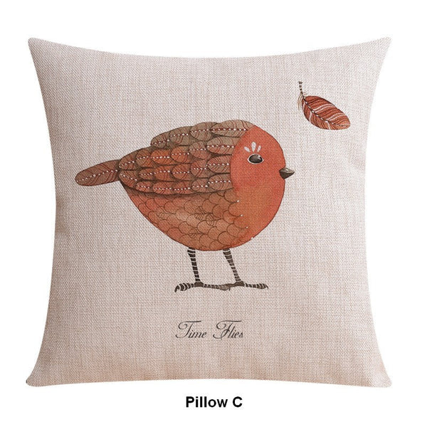 Throw Pillows for Couch, Simple Decorative Pillow Covers, Decorative Sofa Pillows for Children's Room, Love Birds Decorative Throw Pillows-ArtWorkCrafts.com