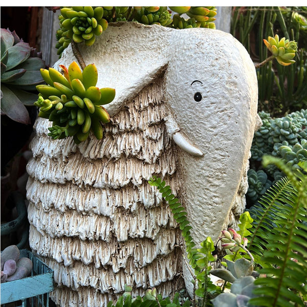 Unique Garden Flowerpot, Large Elephant Flowerpot, Resin Statue for Garden, Modern Animal Statue for Garden Ornaments, Villa Outdoor Decor Gardening Ideas-ArtWorkCrafts.com