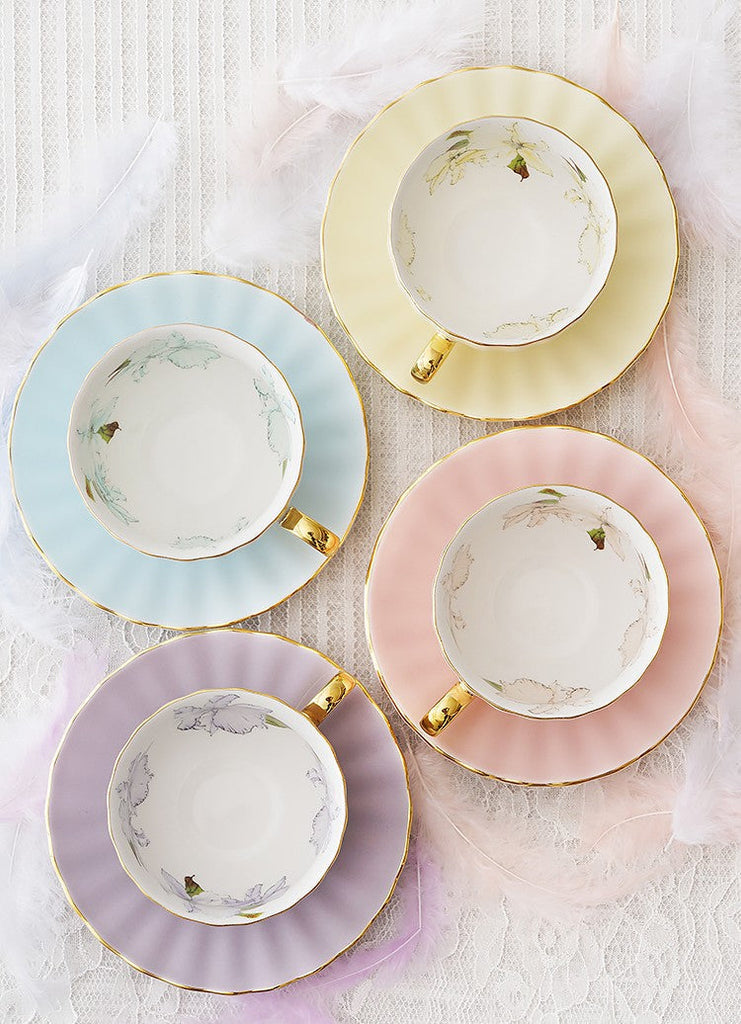 Elegant Ceramic Coffee Cups, Beautiful British Tea Cups, Unique Aftern