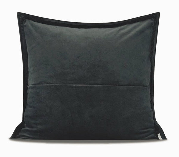 Large Grey Black Decorative Throw Pillows, Contemporary Square Modern Throw Pillows for Couch, Large Modern Sofa Pillows, Simple Throw Pillow for Interior Design-ArtWorkCrafts.com
