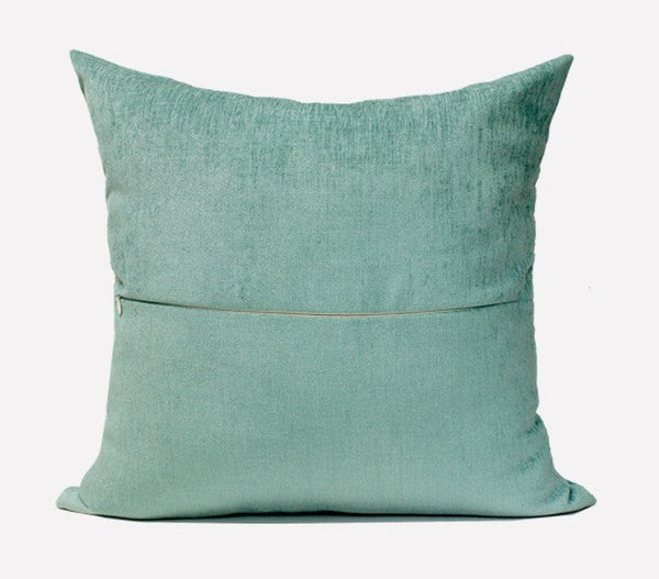 Turquoise Decorative Throw Pillow for Couch, Modern Sofa Pillows, Simple Modern Throw Pillows for Couch, Blue Square Pillows-ArtWorkCrafts.com