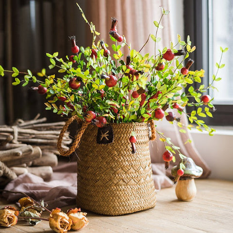 Pomegranate Branch, Beautiful Flower Arrangement Ideas for Home Decoration, Table Centerpiece, Artificial Fruit Plants, Spring Artificial Floral for Dining Room-ArtWorkCrafts.com