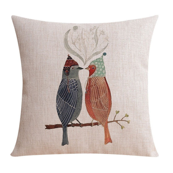 Singing Birds Decorative Throw Pillows, Love Birds Throw Pillows for Couch, Modern Sofa Decorative Pillows for Children's Room, Decorative Pillow Covers-ArtWorkCrafts.com