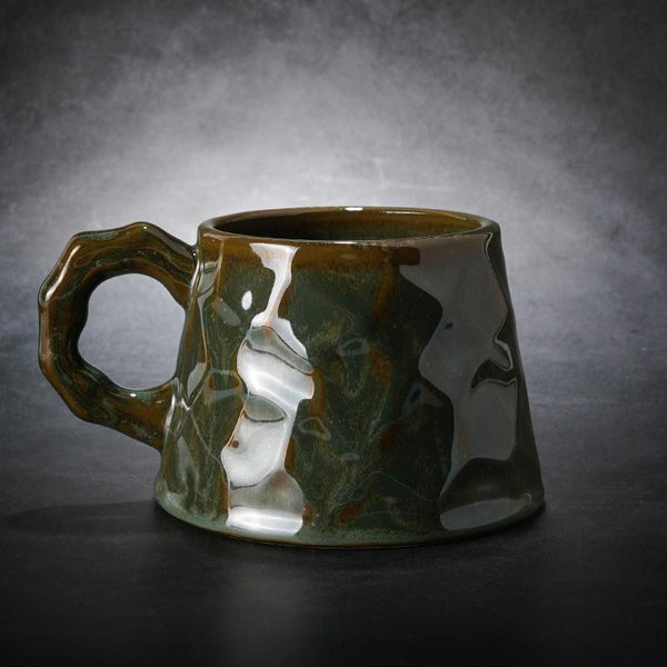 White Ceramic Coffee Mug, Large Capacity Coffee Cups, Large Tea Cup, Large Handmade Pottery Coffee Cup, Black Coffee Cup-ArtWorkCrafts.com