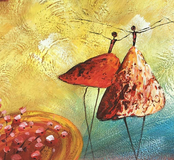 Simple Modern Painting, Ballet Dancer Painting, Acrylic Painting for Sale, Abstract Painting for Bedroom, Buy Wall Art Online-ArtWorkCrafts.com
