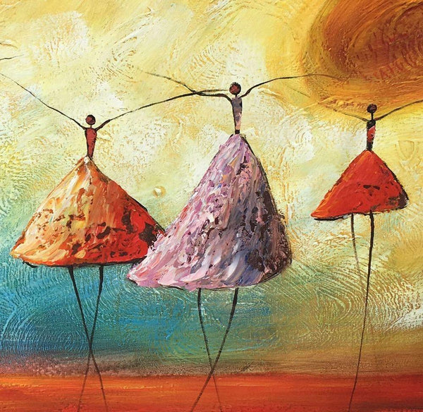Simple Modern Painting, Ballet Dancer Painting, Acrylic Painting for Sale, Abstract Painting for Bedroom, Buy Wall Art Online-ArtWorkCrafts.com