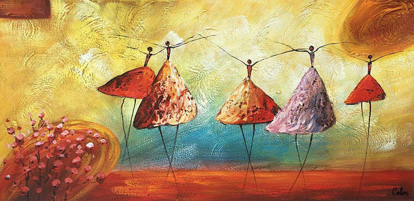 Simple Modern Painting, Ballet Dancer Painting, Acrylic Painting for Sale, Abstract Painting for Bedroom, Buy Wall Art Online-ArtWorkCrafts.com