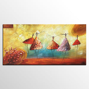 Simple Modern Painting, Ballet Dancer Painting, Acrylic Painting for Sale, Abstract Painting for Bedroom, Buy Wall Art Online-ArtWorkCrafts.com