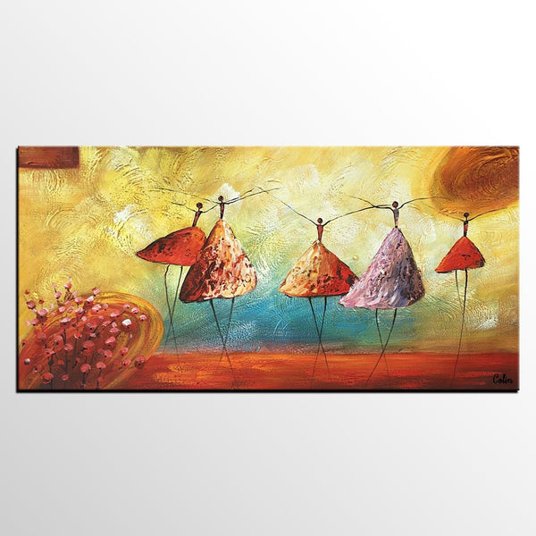 Simple Modern Painting, Ballet Dancer Painting, Acrylic Painting for Sale, Abstract Painting for Bedroom, Buy Wall Art Online-ArtWorkCrafts.com