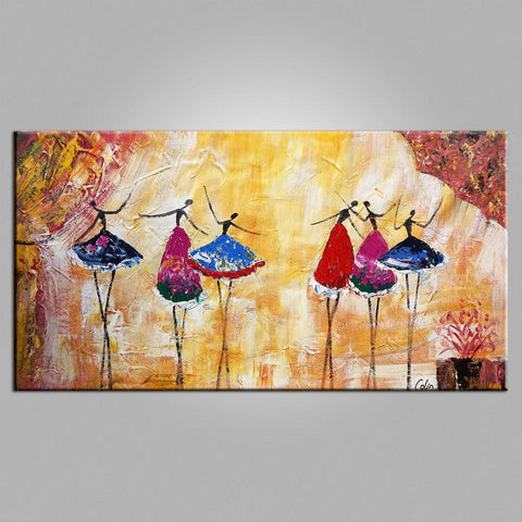Simple Canvas Painting for Sale, Ballet Dancer Painting, Modern Wall Art Paintings, Heavy Texture Painting, Buy Paintings Online-ArtWorkCrafts.com