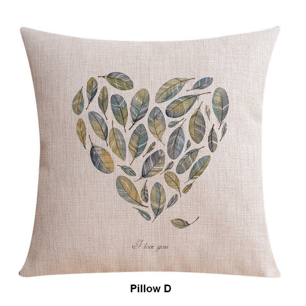 Love Birds Throw Pillows for Couch, Simple Decorative Pillow Covers, Decorative Sofa Pillows for Children's Room, Singing Birds Decorative Throw Pillows-ArtWorkCrafts.com