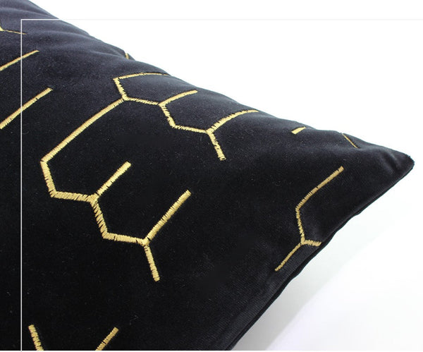 Large Decorative Throw Pillows for Couch, Modern Sofa Throw Pillows, Black Abstract Contemporary Throw Pillow for Living Room-ArtWorkCrafts.com